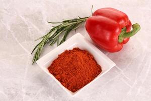 Red paprika powder aroma seasoning photo