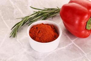 Red paprika powder aroma seasoning photo