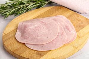 Sliced pork ham for sandwiches photo