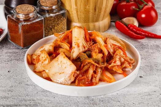 coreano cocina fermentado repollo kimchi foto