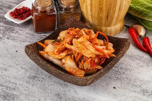 coreano cocina fermentado repollo kimchi foto