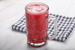 Strawberry and banana cold smoothie photo