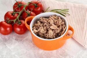 Canned tuna fish for salad photo