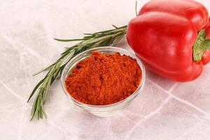 Red paprika powder aroma seasoning photo