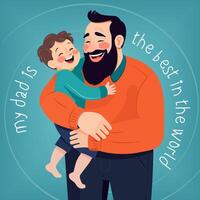 Happy Fathers Day greeting card vector