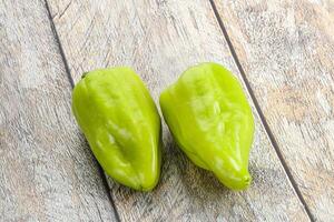 Green raw fresh bell pepper photo