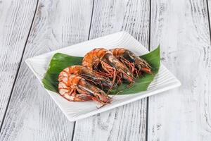 Cooked tiger prawn in the pate photo