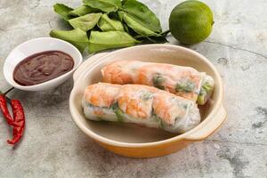 Vietnamese spring roll with prawn photo