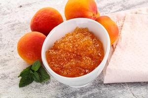 Sweet apricot jam homemade dessert photo