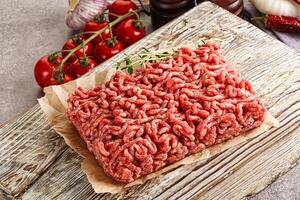 Raw minced beef uncooked meat photo