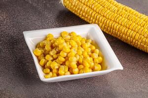 Marinated corn in the bowl photo