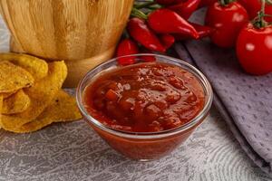 Spicy mexican sauce Salsa dip photo