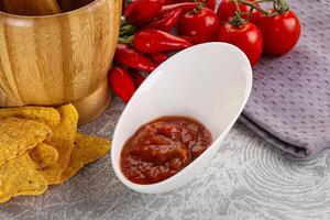 Spicy mexican sauce Salsa dip photo