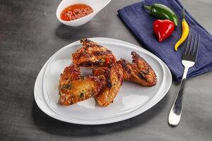 Buffalo grilled chicken wings barbecue photo