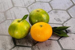 Fresh ripe sweet juicy mandarins photo