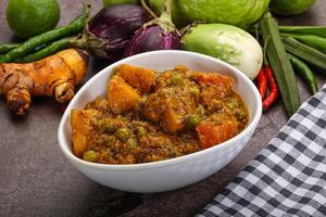 Indian traditional cuisine Aloo mutter photo