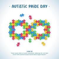 Autistic Pride Day with colorful jigsaw puzzles vector