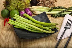 Dietary cuisine - boiled aspargus stem photo
