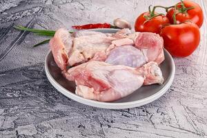 Raw turkey shoulder wing for cooking photo