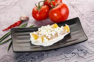 Italian cuisine Cannelloni staffed cheese photo