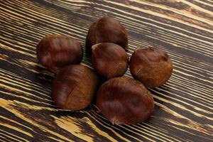 Tasty delicous brown natural Chestnut photo