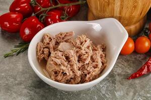 Canned tuna fish for salad photo