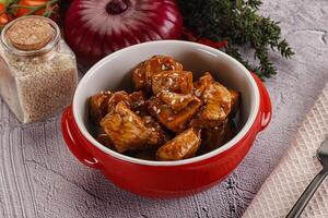 Chicken fillet with soya teriyaki sauce photo