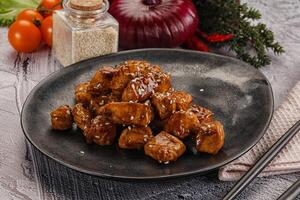 Chicken fillet with soya teriyaki sauce photo