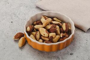 Brazil nut kernel in the bowl photo