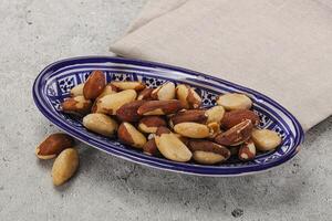 Brazil nut kernel in the bowl photo
