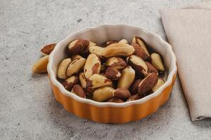 Brazil nut kernel in the bowl photo