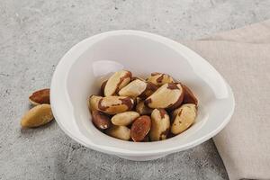 Brazil nut kernel in the bowl photo