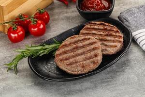 Grilled two beef burger cutlet photo
