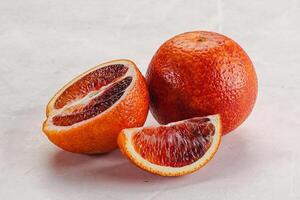 Red Sicilian orange ripe and juicy photo