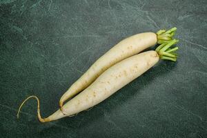 Raw ripe organic Daikon root photo