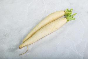 Raw ripe organic Daikon root photo