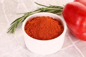 Red paprika powder aroma seasoning photo