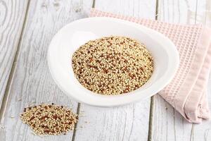 Raw dry quinoa cereal grain photo