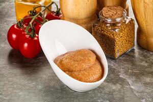 Cod fish roe snack in the bowl photo