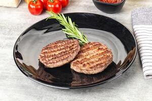 Grilled two beef burger cutlet photo