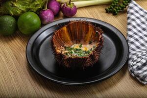 Grilled Sea Urchin with egg photo