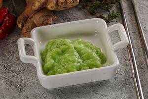 Green organic asian Wasabi seasoning photo