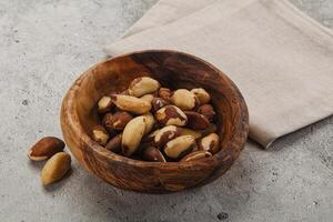 Brazil nut kernel in the bowl photo