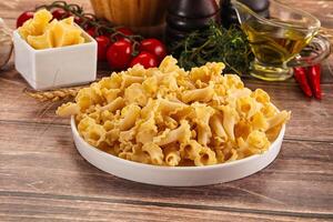 Raw dry Italian pasta - campanelle photo