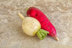 Fresh vegetable - daikon for vegan cuisine photo