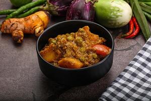 Indian traditional cuisine Aloo mutter photo