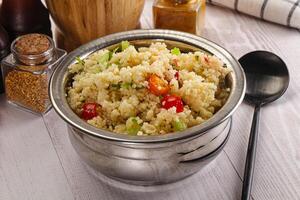Vegan cuisine couscous with vegetables photo