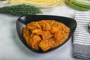 Indian cuisine - Kadai chicken masala photo