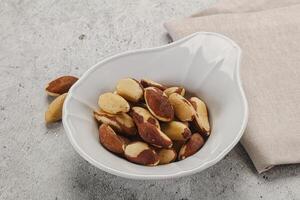 Brazil nut kernel in the bowl photo