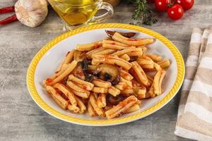 Italian cuisine - casafecce with mushrooms photo